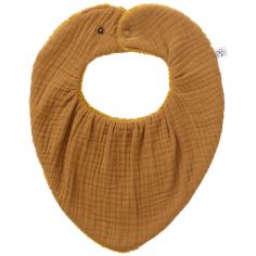 Bavoir bandana réversible bambou et gaze de coton havane - BB & Co