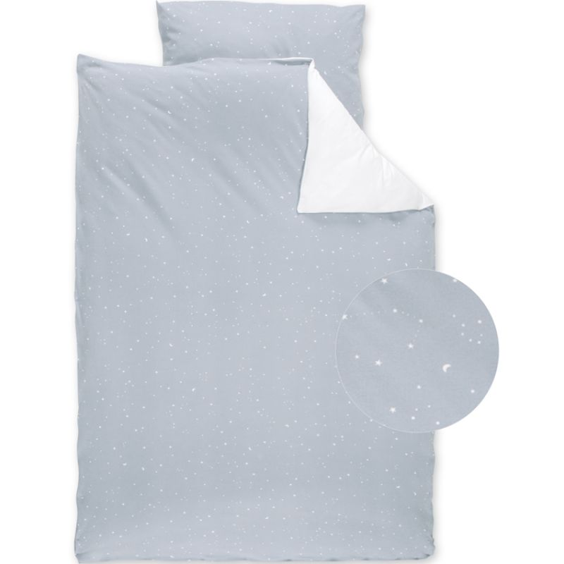 Housse de couette + taie étoile Stary gris (100 x 140 cm) Bemini