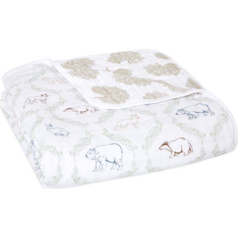 Couverture en coton essentials harmony folk forest (60 x 60 cm) aden + anais