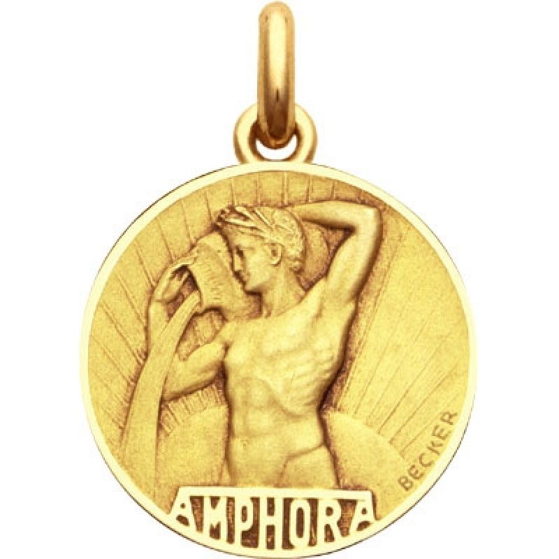 Médaille signe Verseau (or jaune 750°) Becker