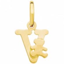 Pendentif initiale V (or jaune 375°)  par LuluCastagnette