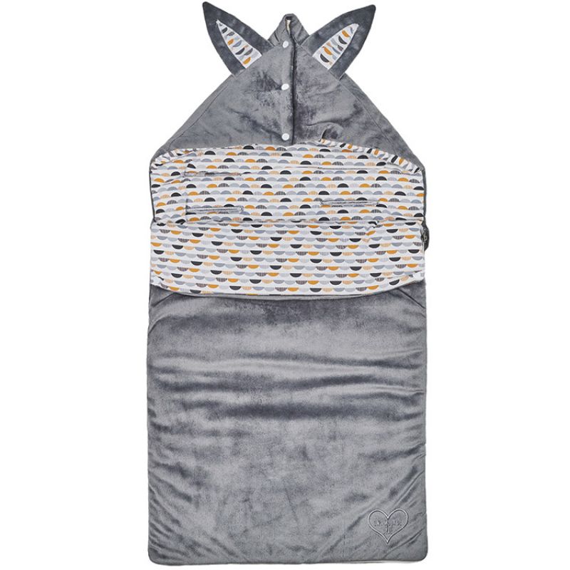 Nid d'ange passe sangle Minky Honeymoon gris (68 cm) BB & Co