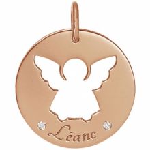 Médaille Léane personnalisable 17,5 mm (or rose 750°)  par Je t'Ador
