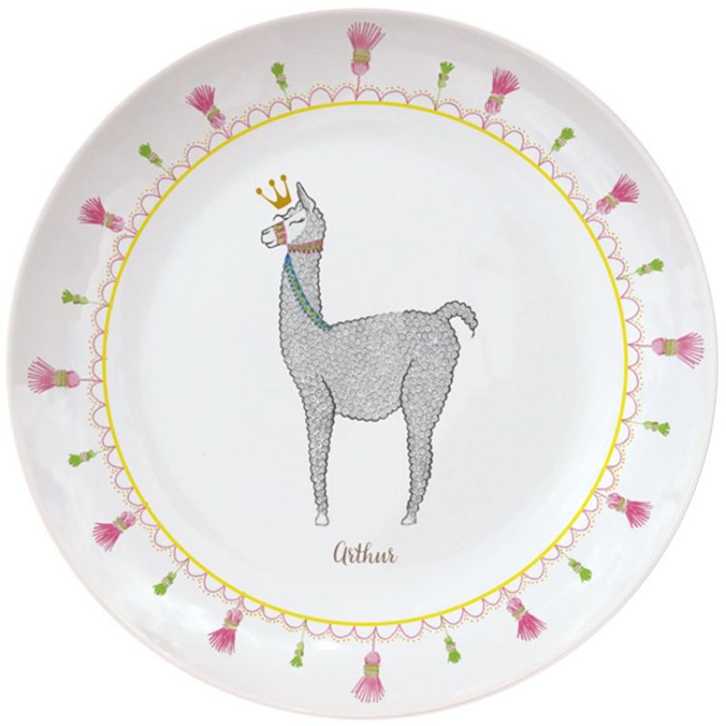 Assiette en porcelaine Lama (personnalisable) Gaëlle Duval