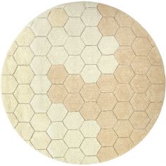 Tapis lavable rond Honeycomb Golden (140 cm) - Lorena Canals