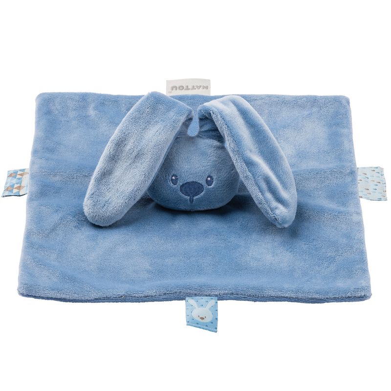 Doudou plat lapin Lapidou bleu (28 x 28 cm) Nattou