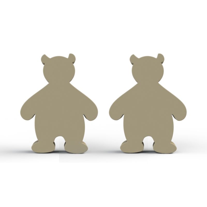 Poignées ludiques  pour commode ou armoire bébé Arthur et Merlin beige (lot de 2) Noukie's