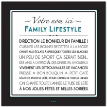 Tableau personnalisable Family Lifestyle noir (60 x 60 cm)  par Mes Mots Déco
