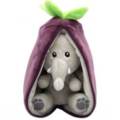 Peluche Les Flipetz Velvet l'éléphant-aubergine - Les Déglingos