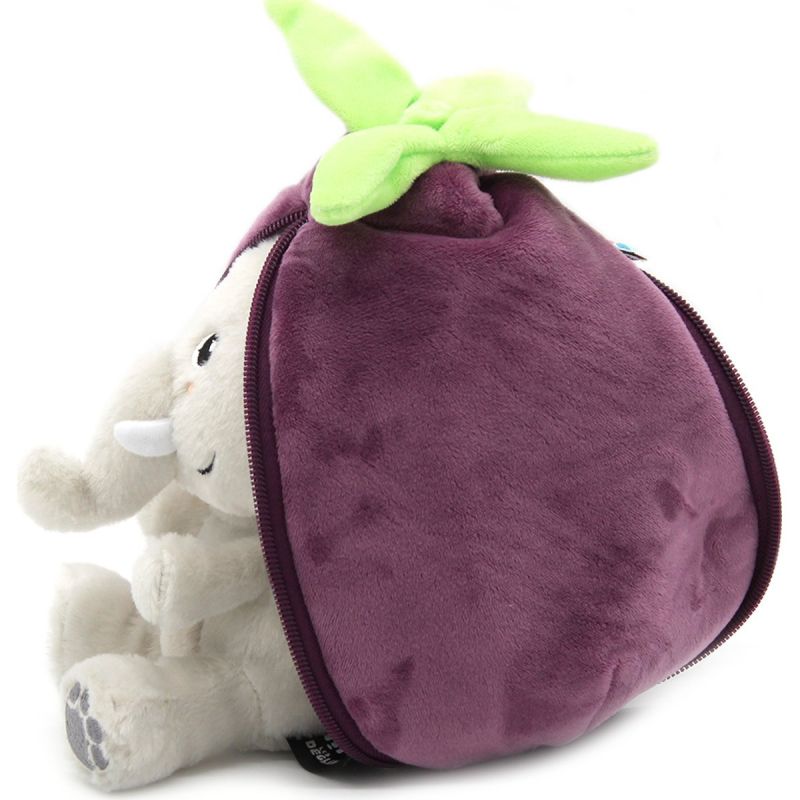 Peluche Les Flipetz Velvet l'éléphant-aubergine Les Déglingos Produit 6