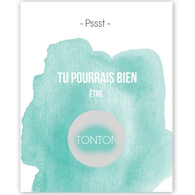 Carte à gratter Annonce de grossesse Aquarelle Tonton (8 x 10 cm)  par Les Boudeurs