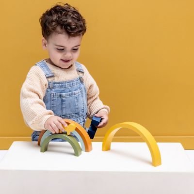 Arc-en-ciel à empiler en bois Mr. Lion