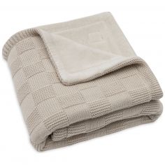 Couverture en polaire Box Knit Warm Sand (75 x 100 cm) - Jollein