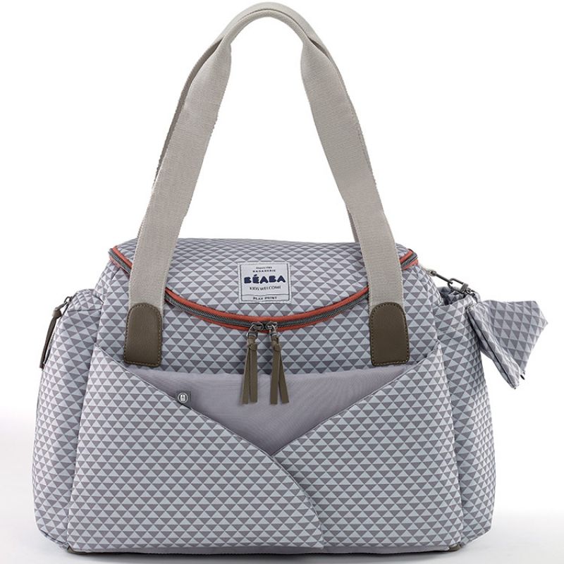 Sac à langer Sydney II Play Print gris et corail Béaba