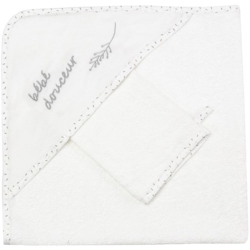 Cape de bain + gant Bébé douceur (70 x 70 cm) Trois Kilos Sept