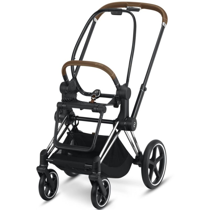 Châssis pour poussette à assistance électrique e-Priam Chrome avec détails marron Cybex