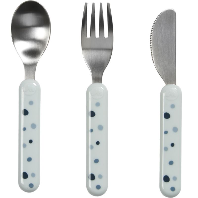 Lot de 3 couverts Dreamy dots bleu Done by Deer
