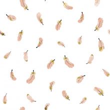 Papier peint intissé Flamingo Plumes roses by Lucie Bellion (10 m)  par Lilipinso