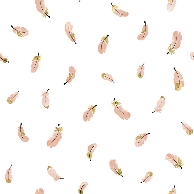 Papier peint intissé Flamingo Plumes roses by Lucie Bellion (10 m) Lilipinso