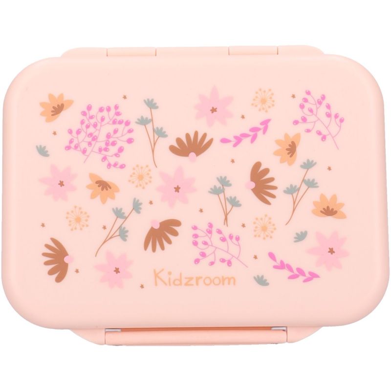 Lunch box inox 2 compartiments Fleurs rose Kidzroom Produit 1