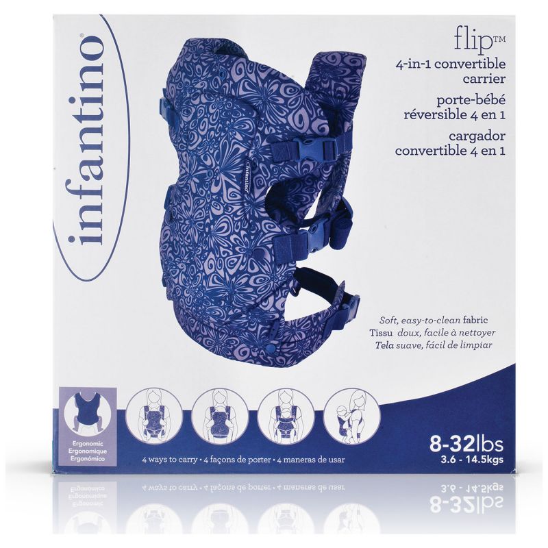 Porte bébé Flip 4 en 1 Navy Floral Infantino Packaging 9