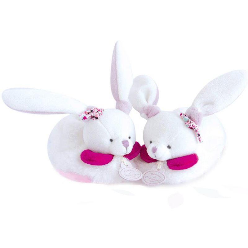 Coffret chaussons lapin Cerise avec hochet (6-12 mois) Doudou et Compagnie