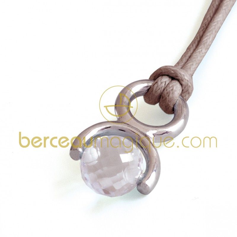 Pendentif Rolling Stone Cristal de roche (Argent) Mikado