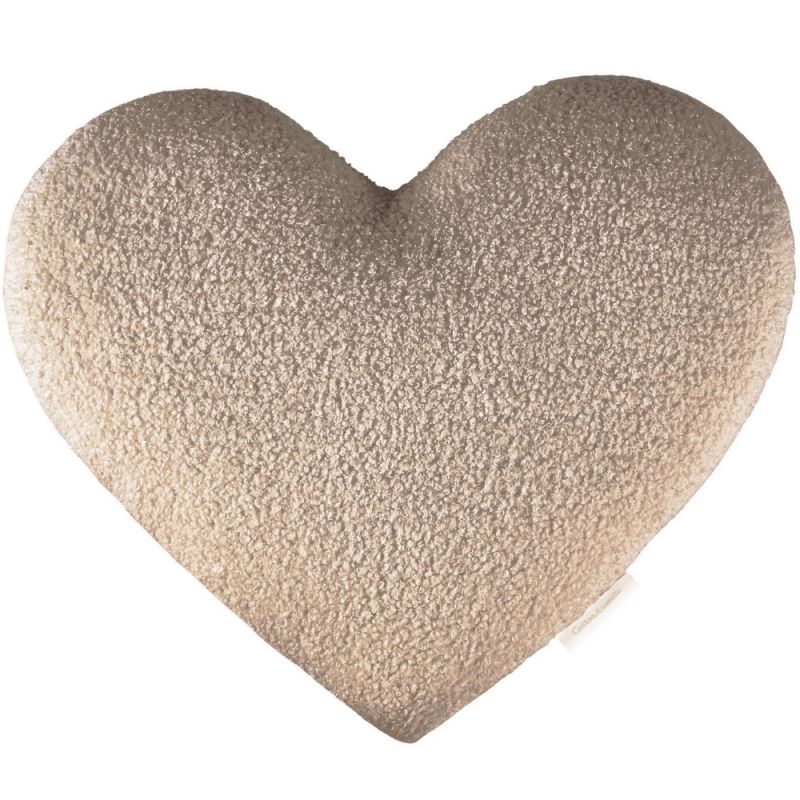 Coussin en teddy coeur chocolat Boho (40 cm) Cotton&Sweets
