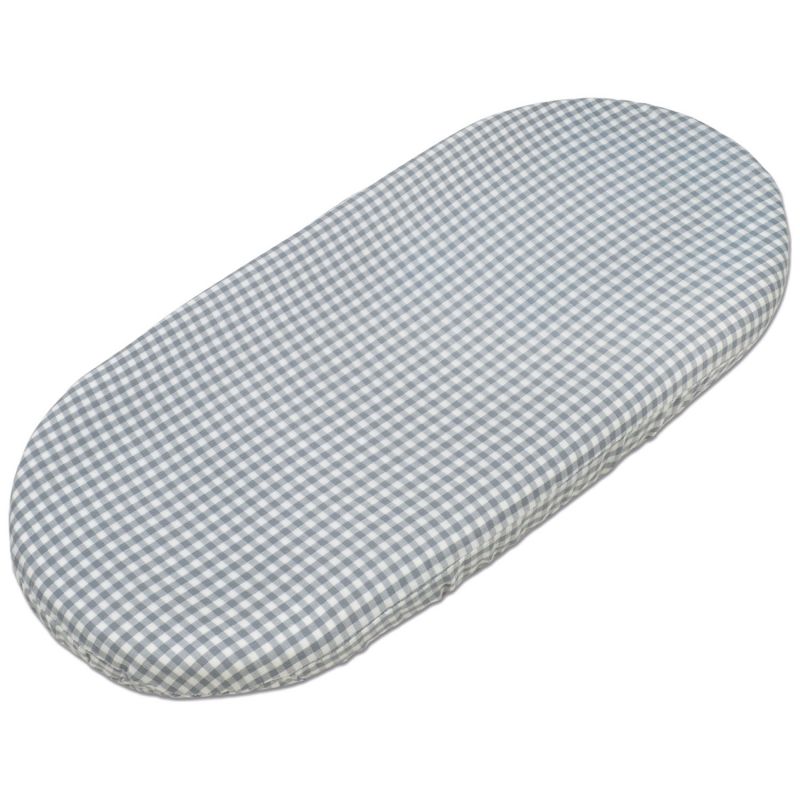 Drap housse pour nacelle Vichy et Lange Praliné Rayures Matcha Walking Mum Produit 3