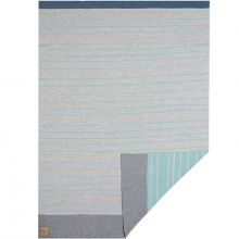 Couverture bébé en coton bio à rayures gris et bleu (75 x 100 cm)  par Lässig 