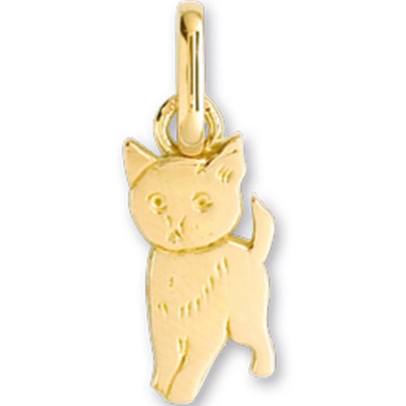 Pendentif Chat (or jaune 375°) Lucas Lucor