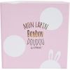 Coffret peluche lapin bonbon rose (30 cm)  par Doudou et Compagnie