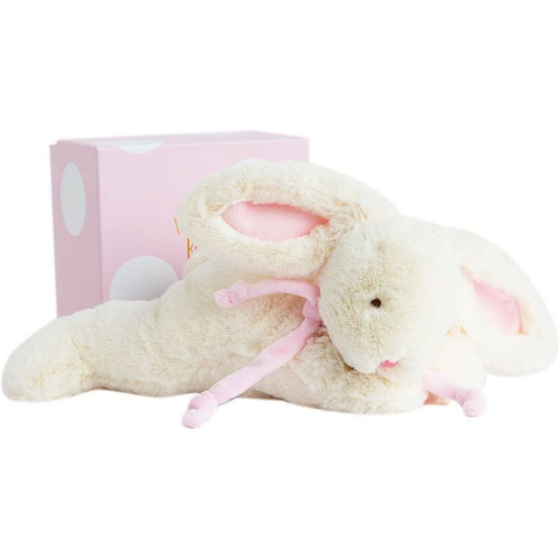 Coffret peluche lapin bonbon rose (30 cm) Doudou et Compagnie
