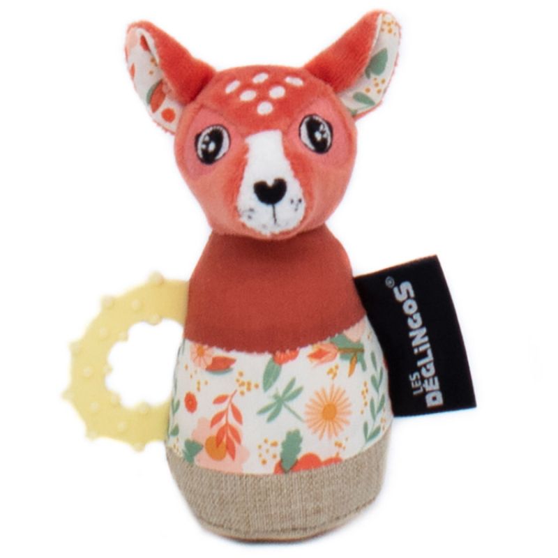 Jouet de dentition maracas Mélimélos la biche (13 cm) Les Déglingos