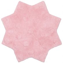 Tapis lavable étoile Little Stella rose (90 cm)  par Nattiot