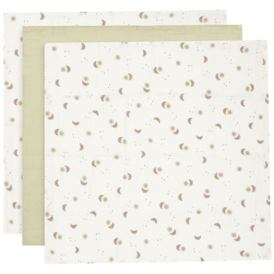 Lot de 3 langes en gaze de coton Over the Moon (70 x 70 cm)