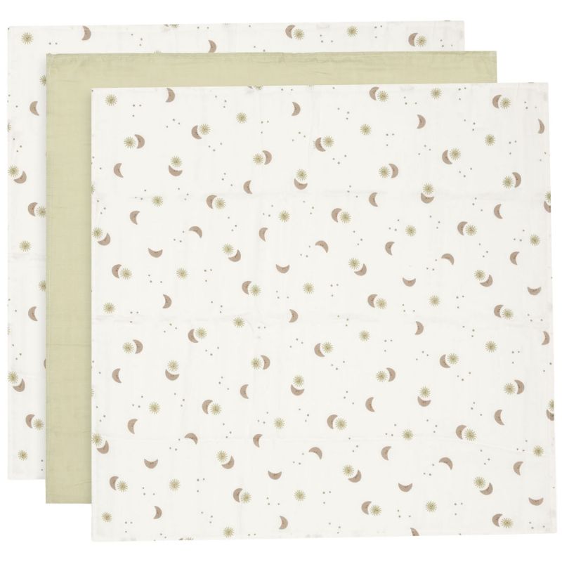Lot de 3 langes en gaze de coton Over the Moon (70 x 70 cm) Jollein Produit 1