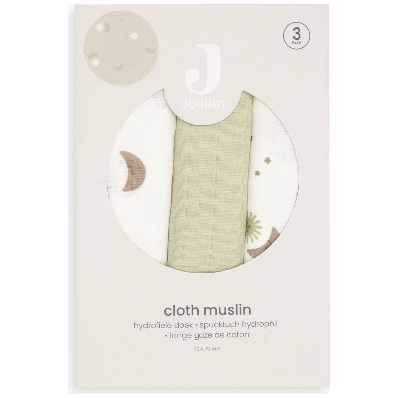 Lot de 3 langes en gaze de coton Over the Moon (70 x 70 cm) Jollein Packaging 6