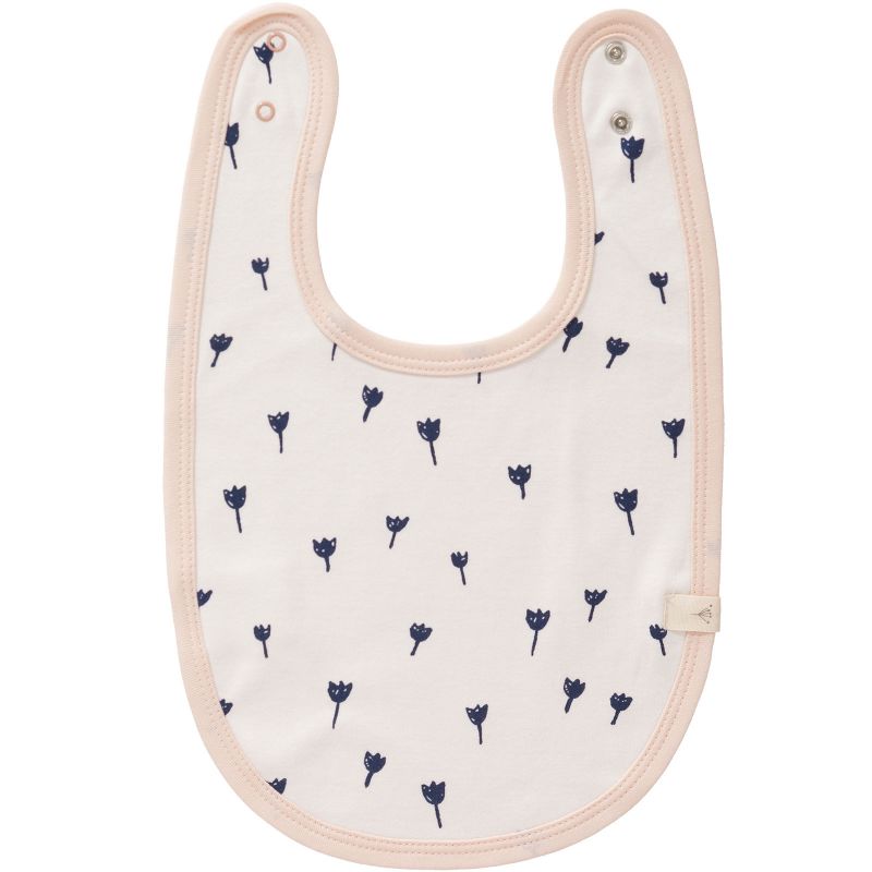 Bavoir à pression Tulipe bleu indigo Fresk