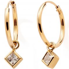 Créoles Oxydes Losange 12 mm (or jaune 375°) - Baby bijoux