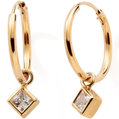 Créoles Oxydes Losange 12 mm (or jaune 375°) Baby bijoux