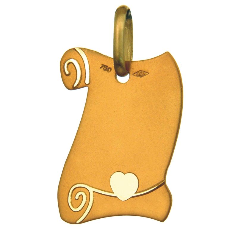 Plaque parchemin coeur (or jaune) Maison Augis