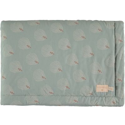 Mini couverture bébé White Gatsby Antique Green (70 x 70 cm) Nobodinoz