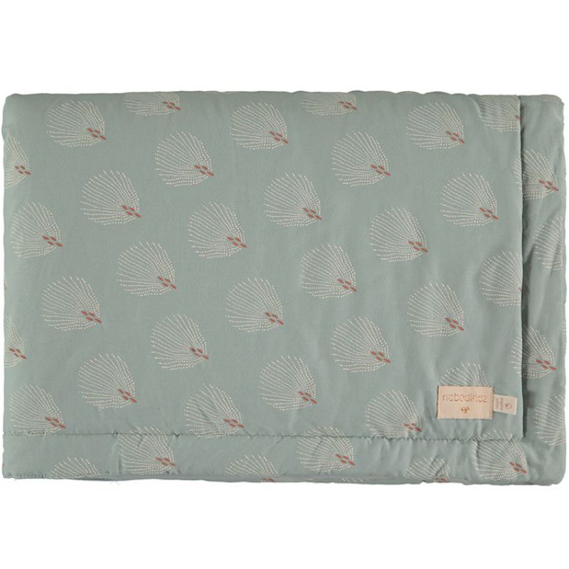 Mini couverture bébé White Gatsby Antique Green (70 x 70 cm) Nobodinoz