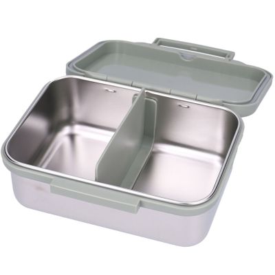 Lunch box inox 2 compartiments Dino vert