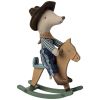 Souris Cowboy sur son cheval à bascule Petit frère Maileg Produit 1