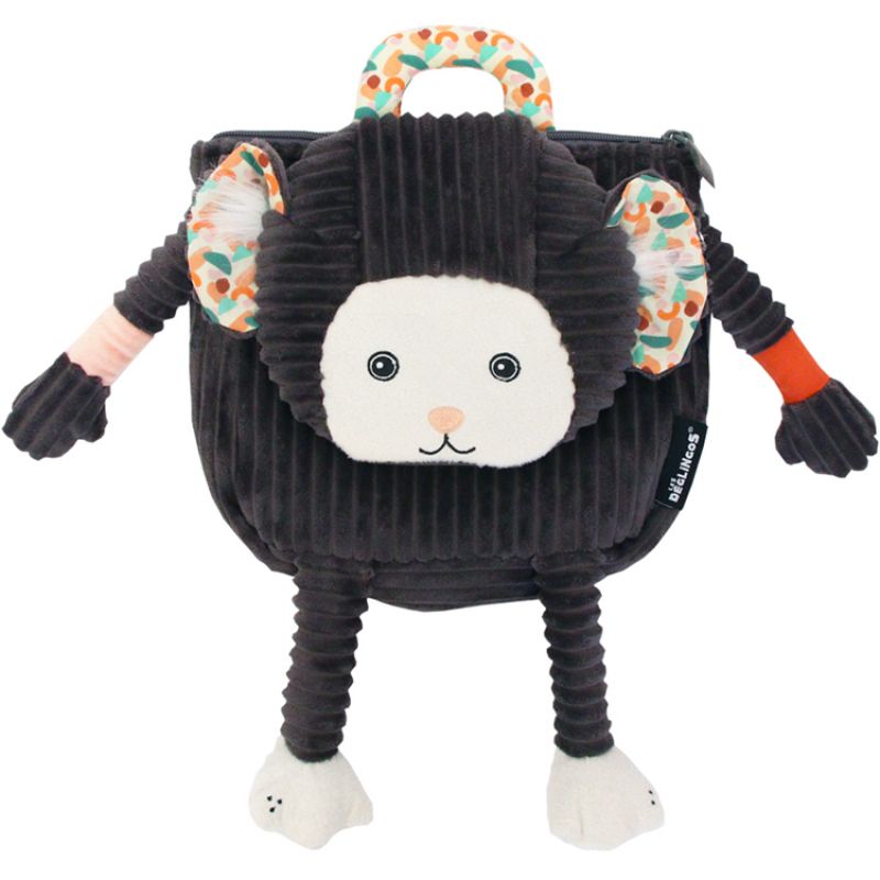 Sac à dos bébé peluche Kezakos le Ouistiti Les Déglingos