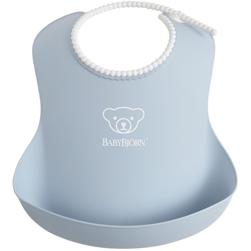 Bavoir plastifié à poche bleu pastel BabyBjörn