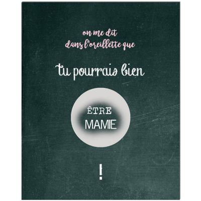 Carte à gratter Annonce de grossesse Chalkboard Mamie (8 x 10 cm)  par Les Boudeurs