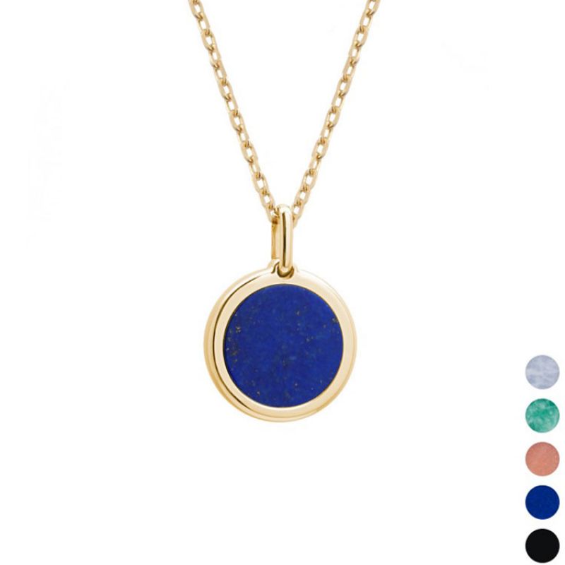 Collier femme pierre fine plaqué or 45 cm (personnalisable) Petits trésors